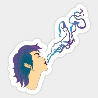 Smoke spiraling away Sticker